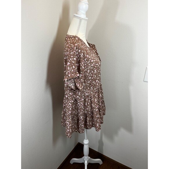 Cotton Bleu Women's Size L  Blouse Flower Ruffle Sleeves Pullover Polyester Top - Picture 4 of 8